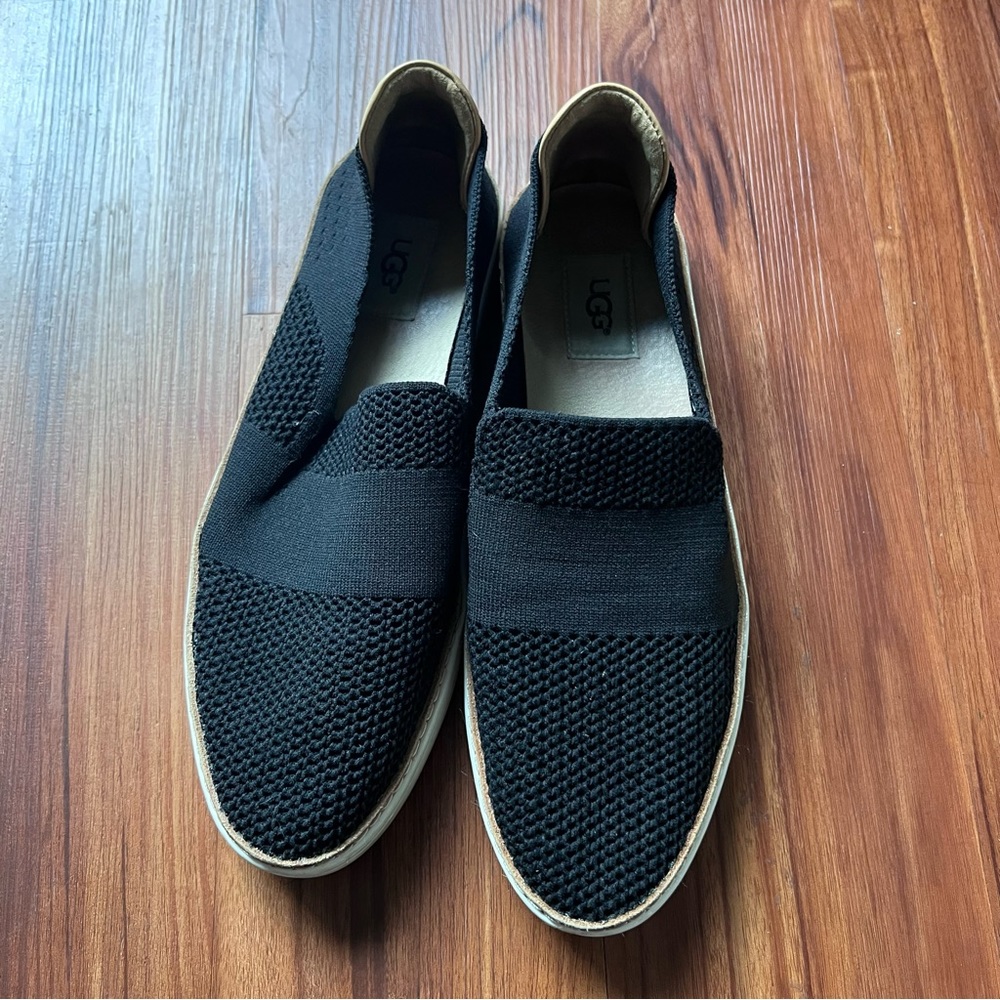 Ugg Sammy Black Knit Sneaker Slip On Flat Shoe 9.5